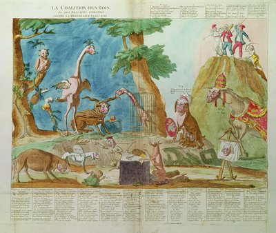 Caricature of the Coalition of Kings or the Crowned Brigands against the French Republic by French School